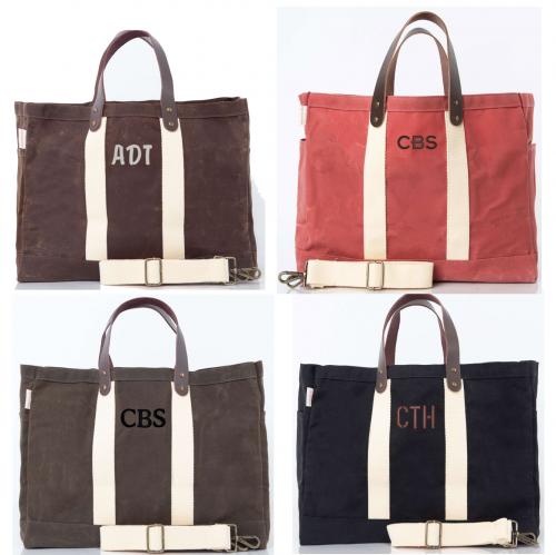 Personalized Waxed Canvas Commute Tote  Apparel & Accessories > Handbags > Tote Handbags
