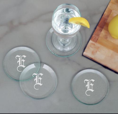 Personalized set of Four Crystal Coasters Crystal coasters Home & Garden > Kitchen & Dining > Barware > Coasters